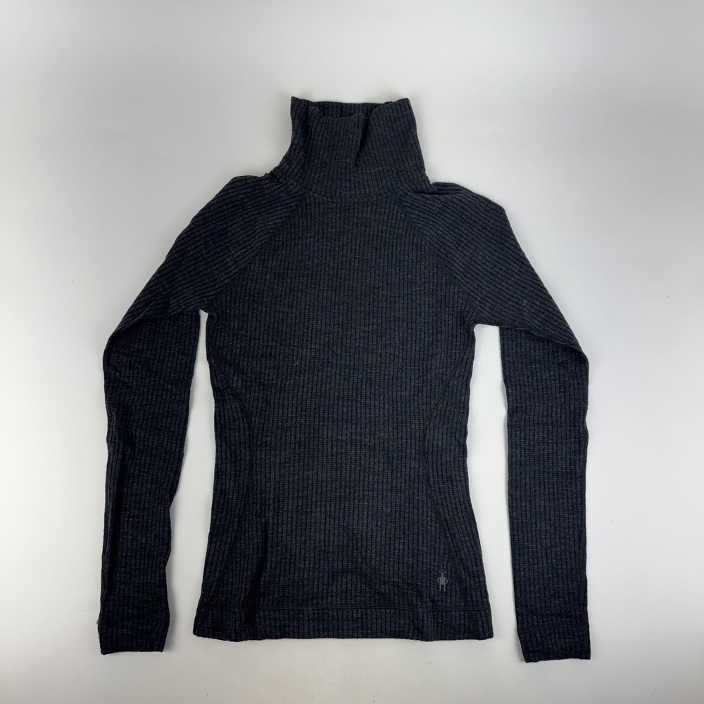 New Womens Smartwool Thermal Merino Wool  Rib Black Turtleneck Size XSmall NWT